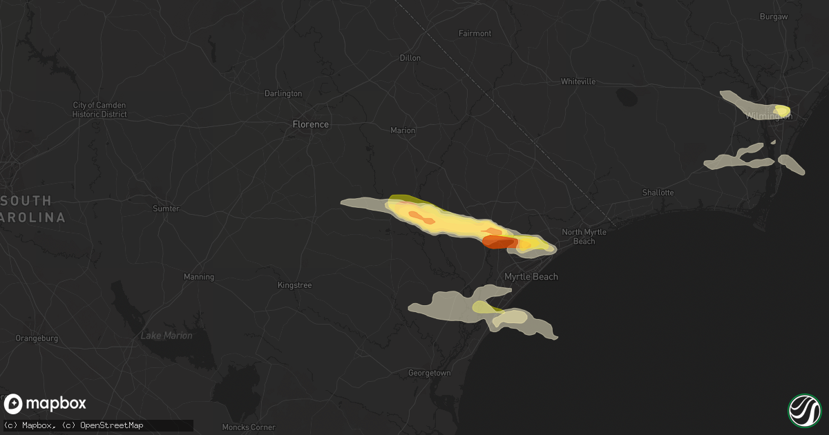 Hail map in Gresham, SC on July 28, 2014