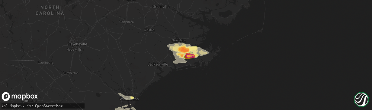 Hail map in Havelock, NC on July 28, 2014