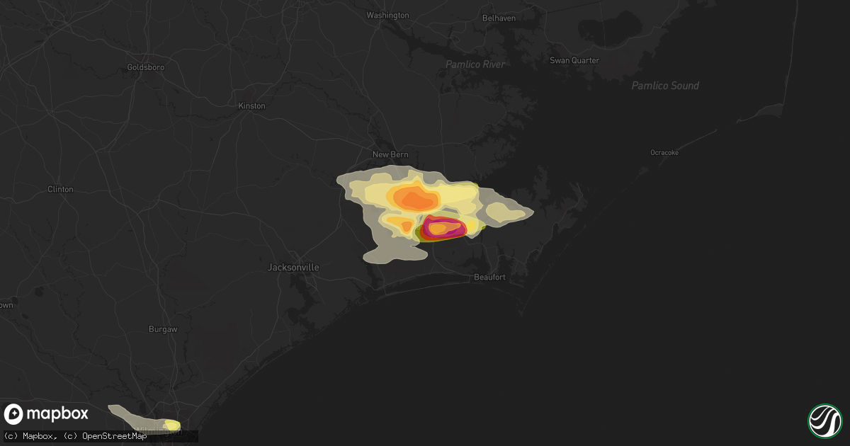 Hail map in Havelock, NC on July 28, 2014