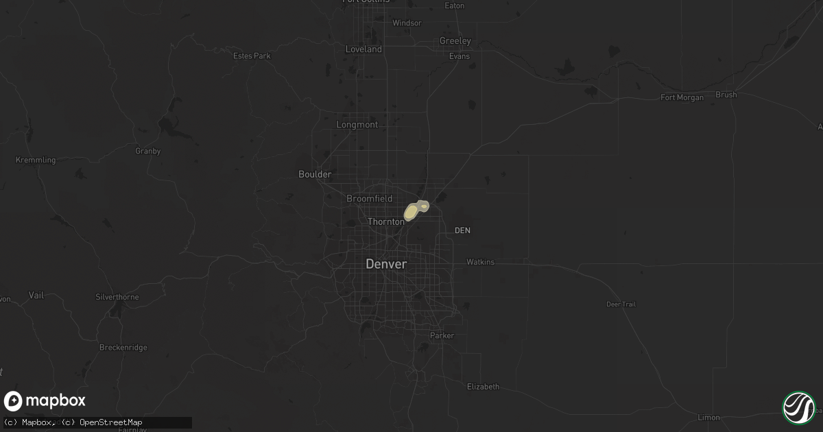 Hail map in Henderson, CO on July 28, 2014