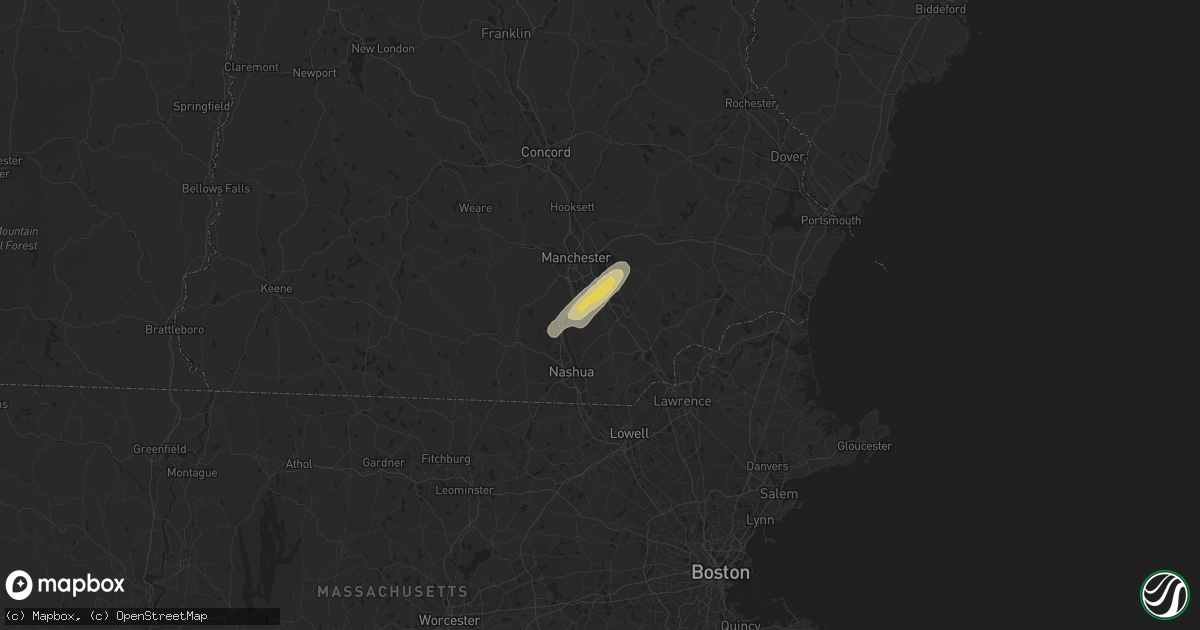 Hail map in Londonderry, NH on July 28, 2014