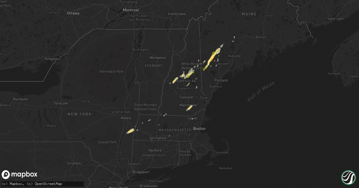Hail map in New Hampshire on July 28, 2014