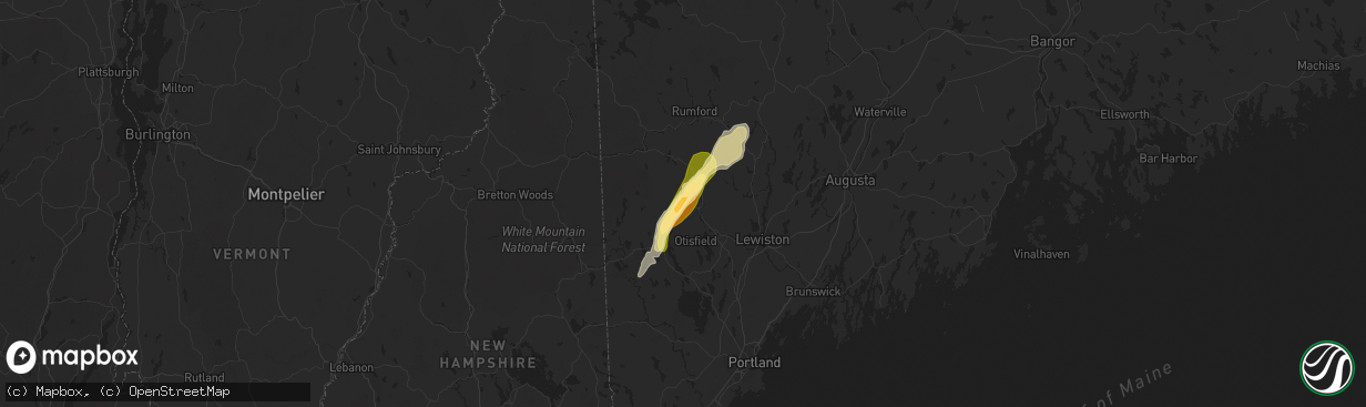 Hail map in Norway, ME on July 28, 2014