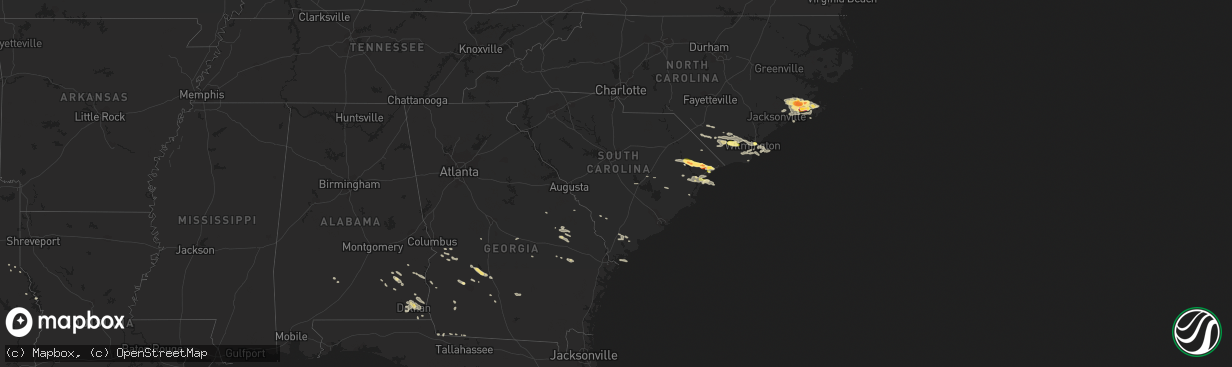 Hail map in South Carolina on July 28, 2014