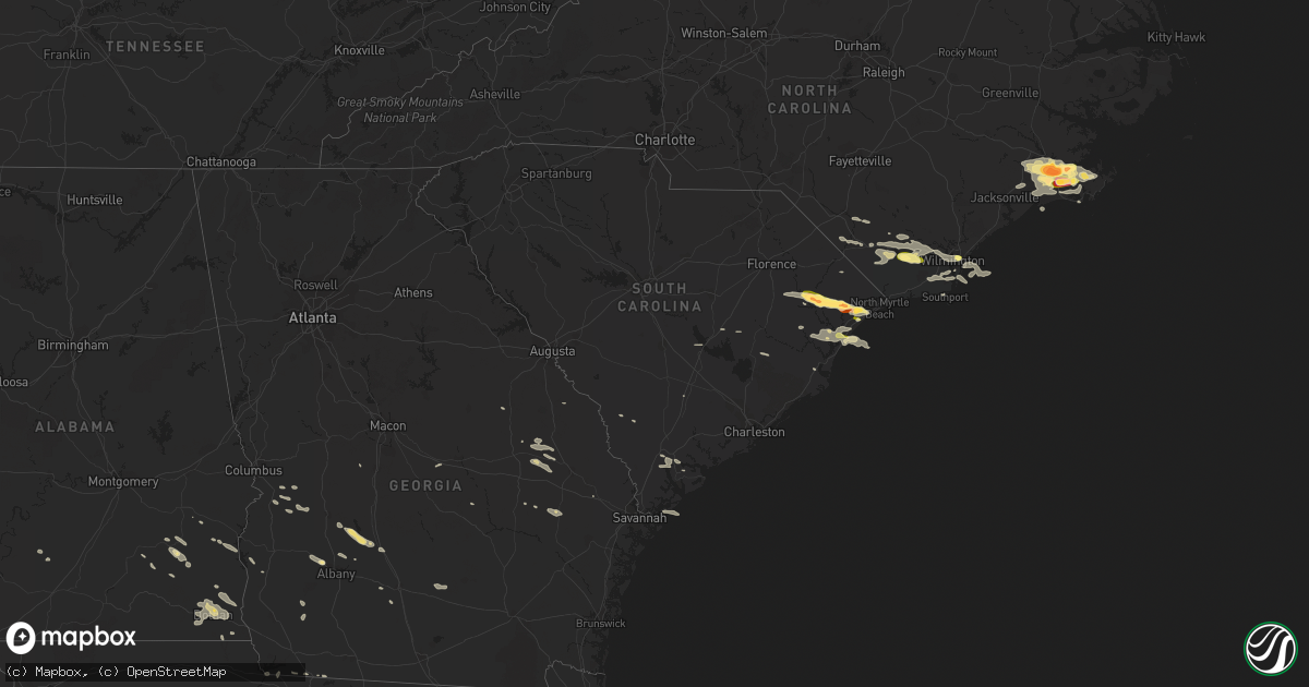 Hail map in South Carolina on July 28, 2014