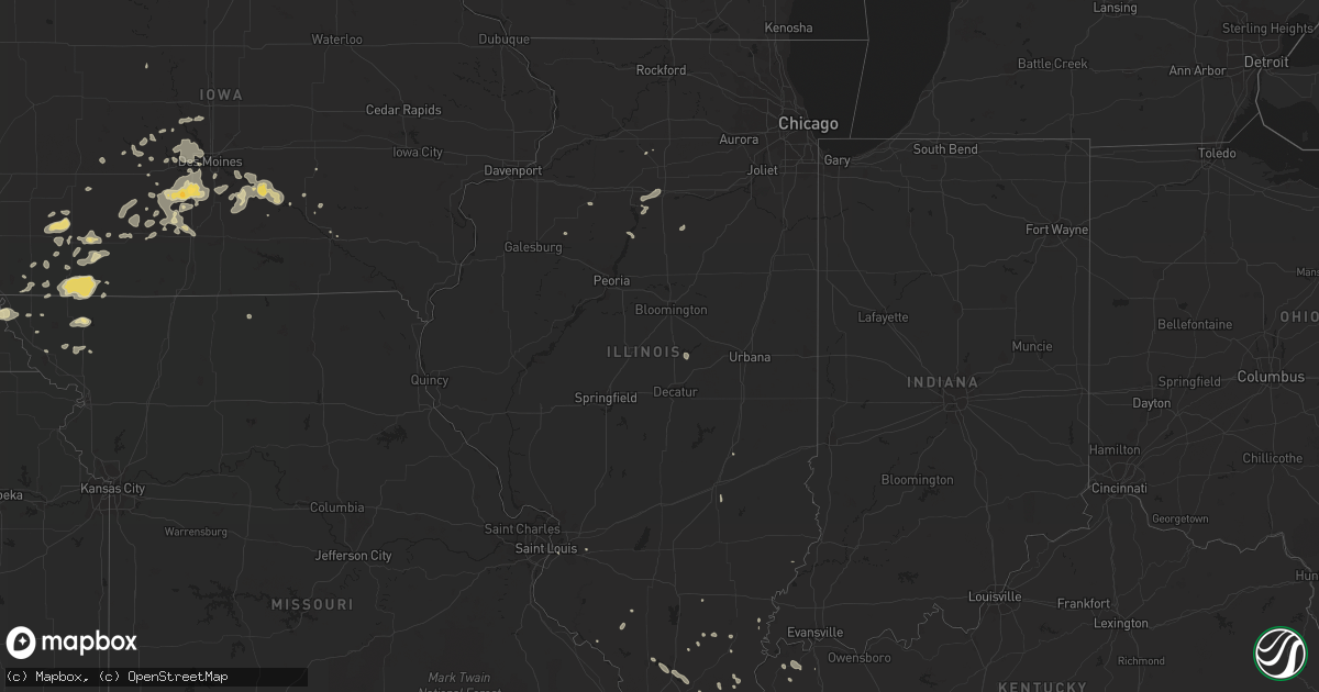 Hail map in Illinois on July 28, 2015