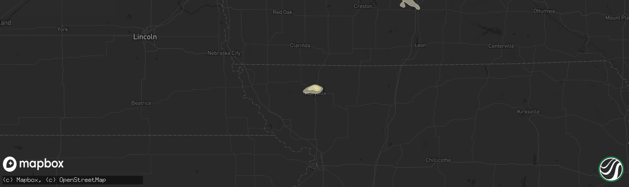 Hail map in Maryville, MO on July 28, 2015