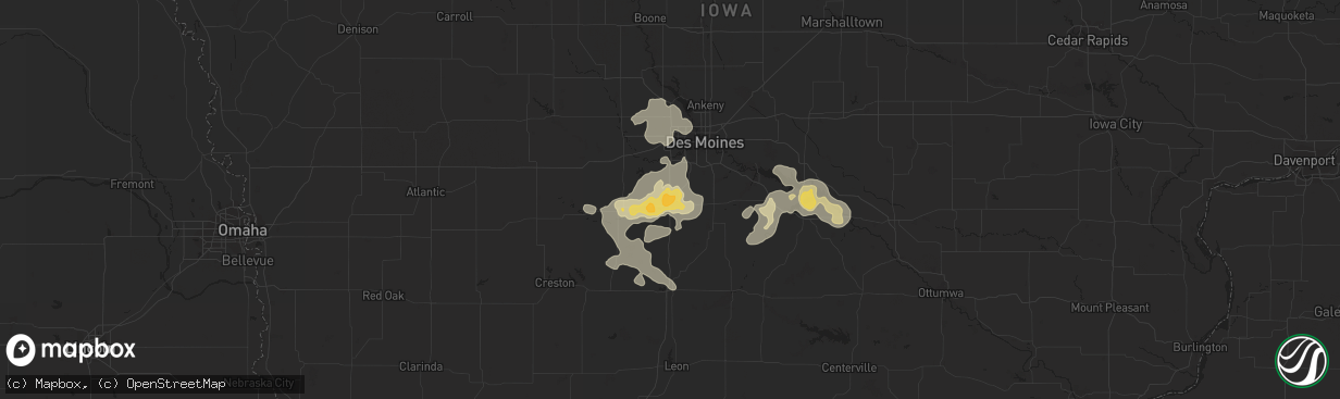 Hail map in Prole, IA on July 28, 2015