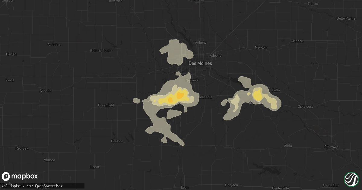Hail map in Prole, IA on July 28, 2015