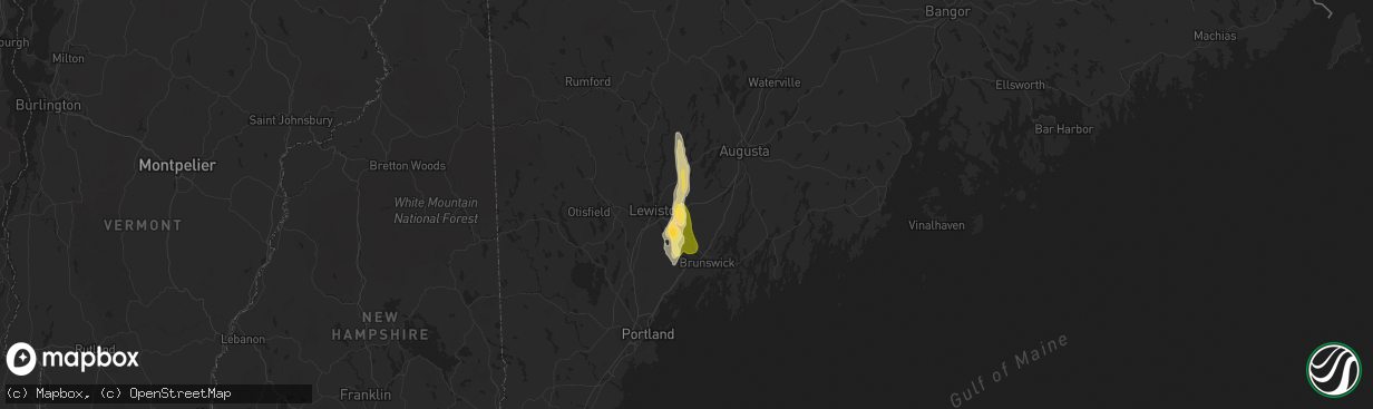 Hail map in Sabattus, ME on July 28, 2015