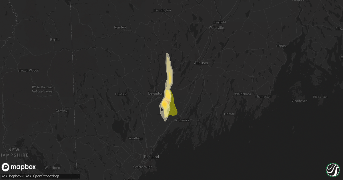 Hail map in Sabattus, ME on July 28, 2015