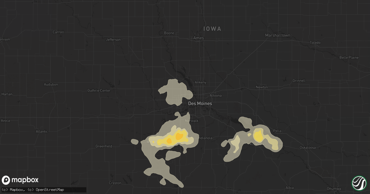 Hail map in Urbandale, IA on July 28, 2015