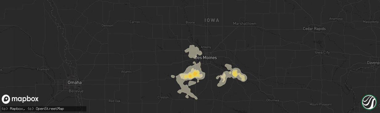 Hail map in Waukee, IA on July 28, 2015