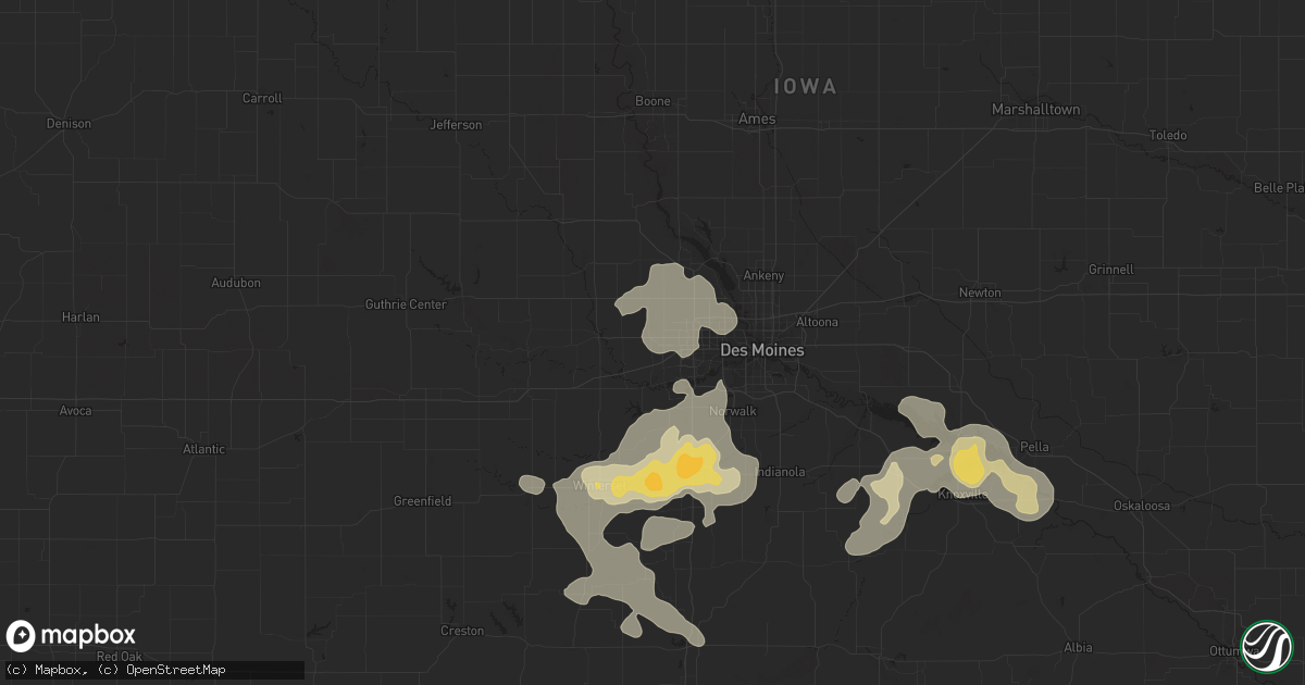 Hail map in Waukee, IA on July 28, 2015