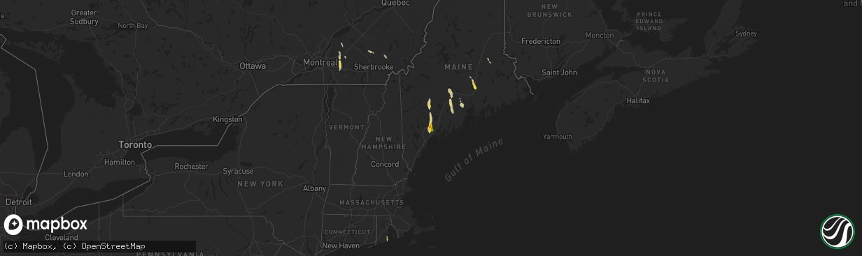 Hail map on July 28, 2015