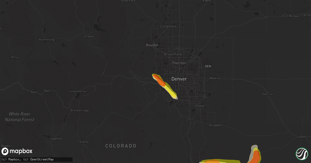 Hail map in Golden, CO on July 28, 2016