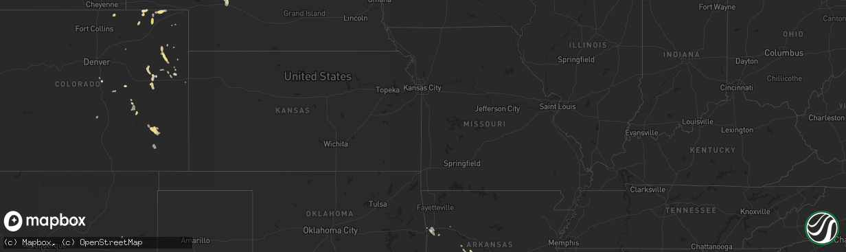 Hail map in Arizona on July 28, 2017