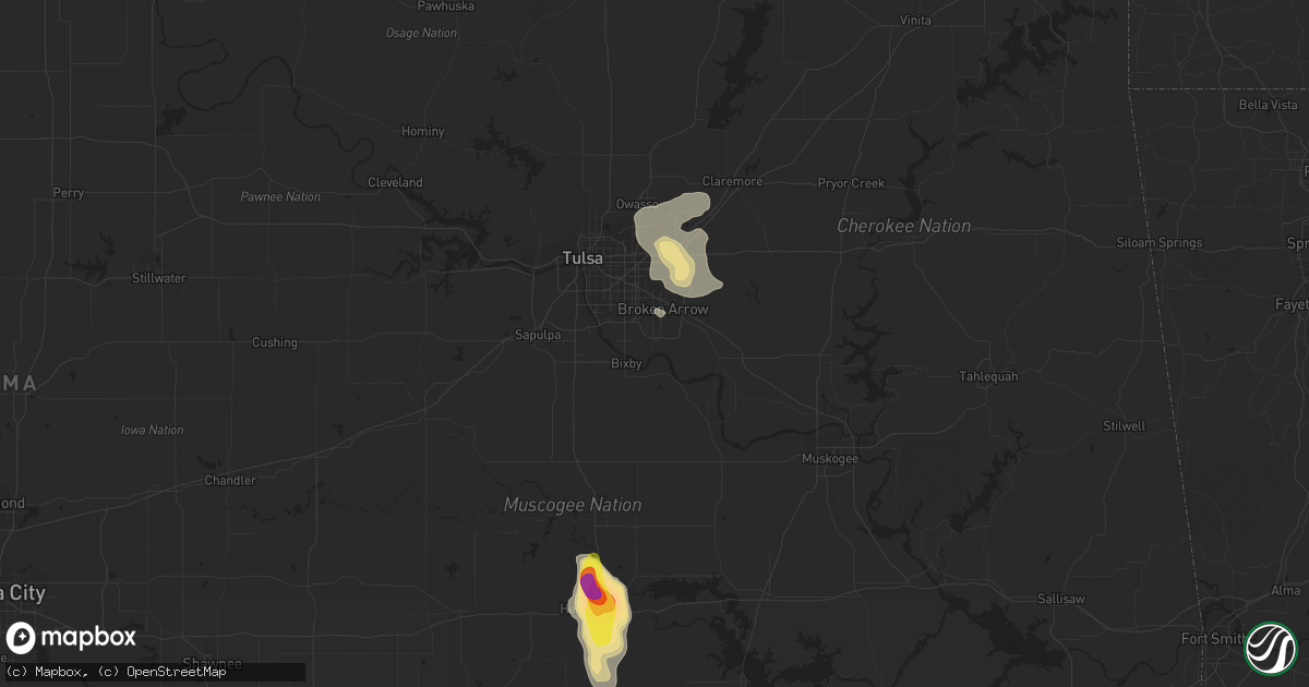 Hail map in Broken Arrow, OK on July 28, 2018