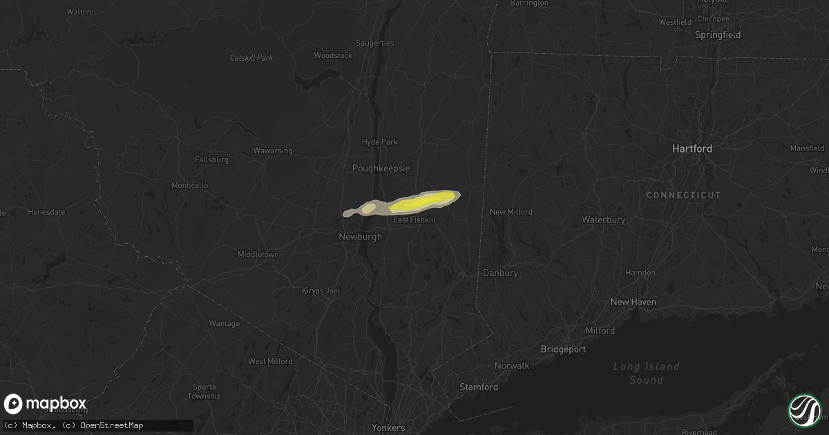 Hail map in Hopewell Junction, NY on July 28, 2018