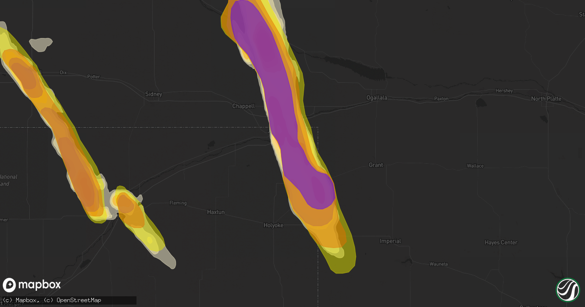 Hail map in Julesburg, CO on July 28, 2018