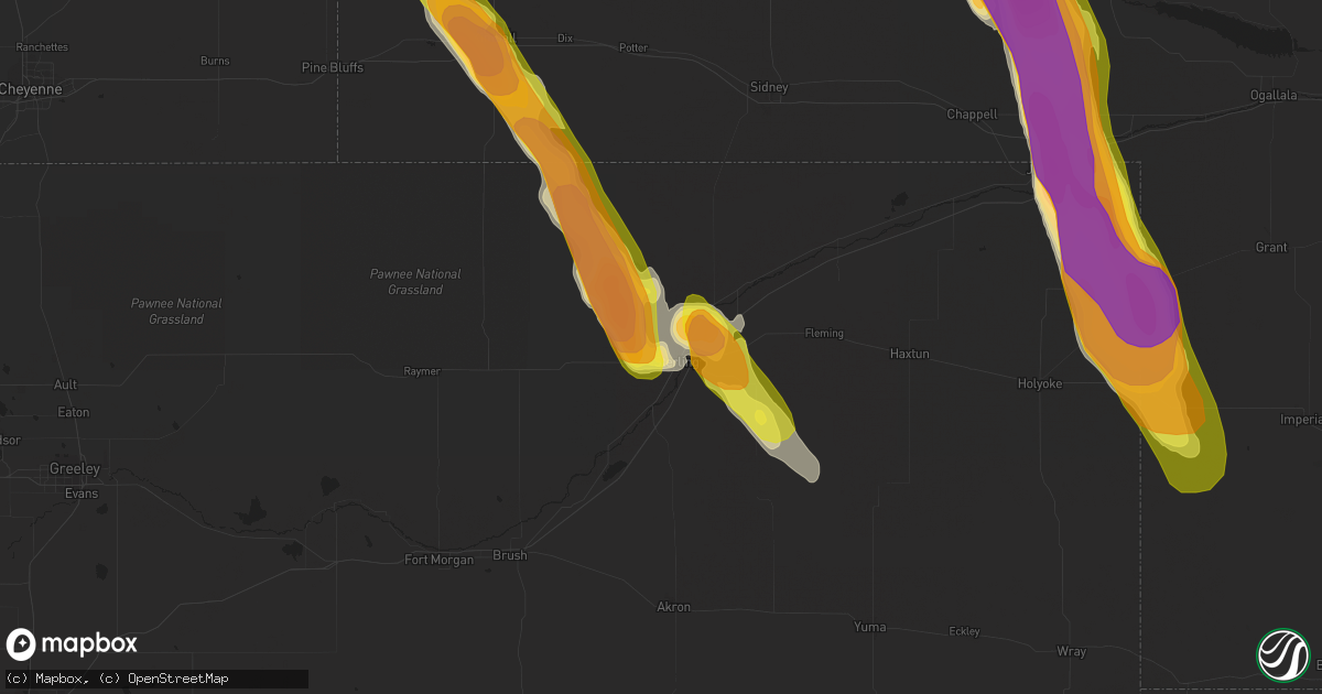 Hail map in Sterling, CO on July 28, 2018