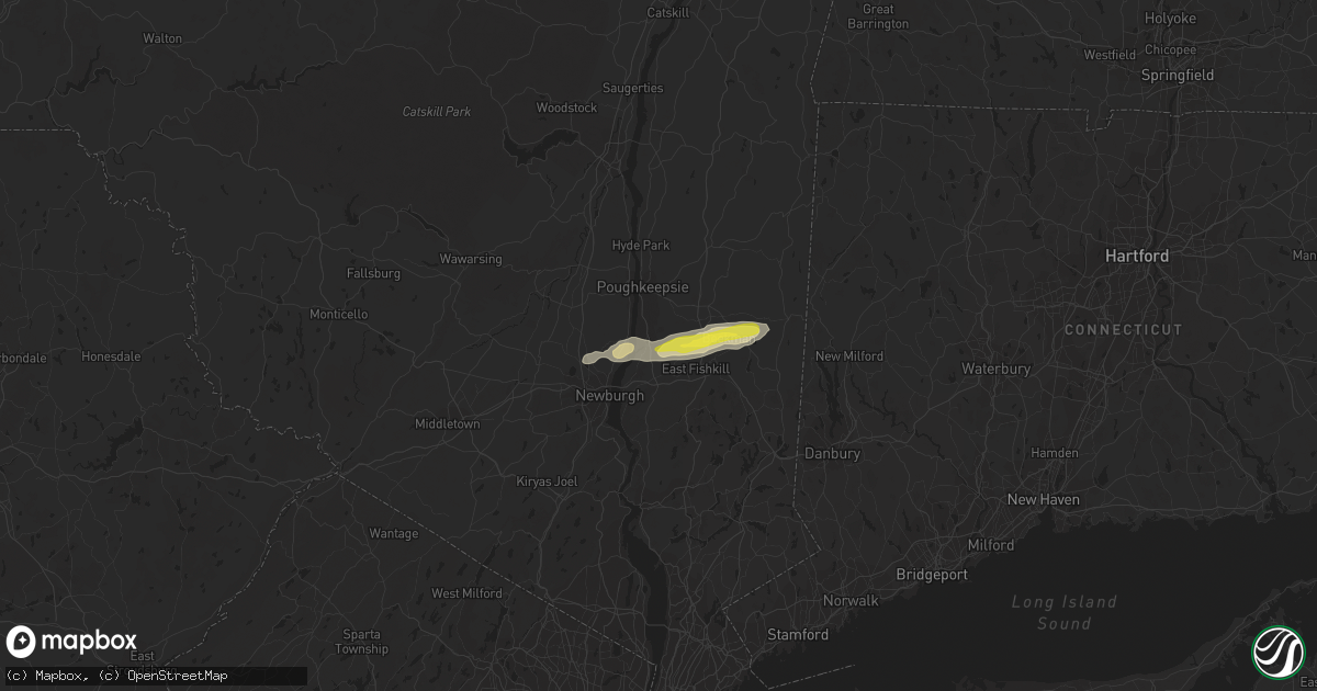 Hail map in Wappingers Falls, NY on July 28, 2018