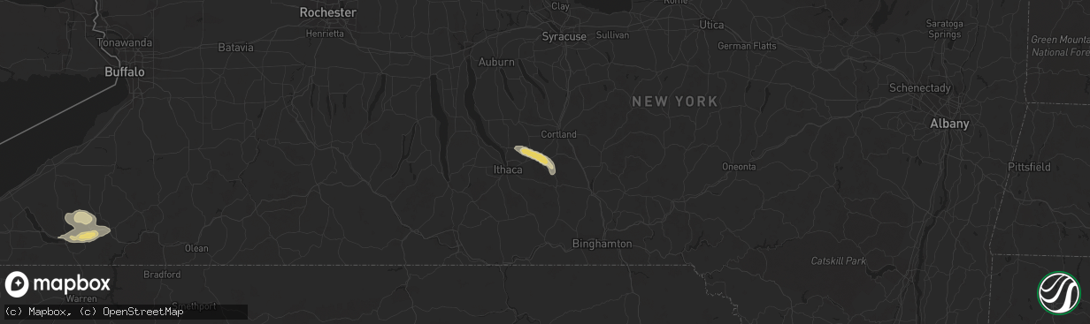 Hail map in Dryden, NY on July 28, 2019