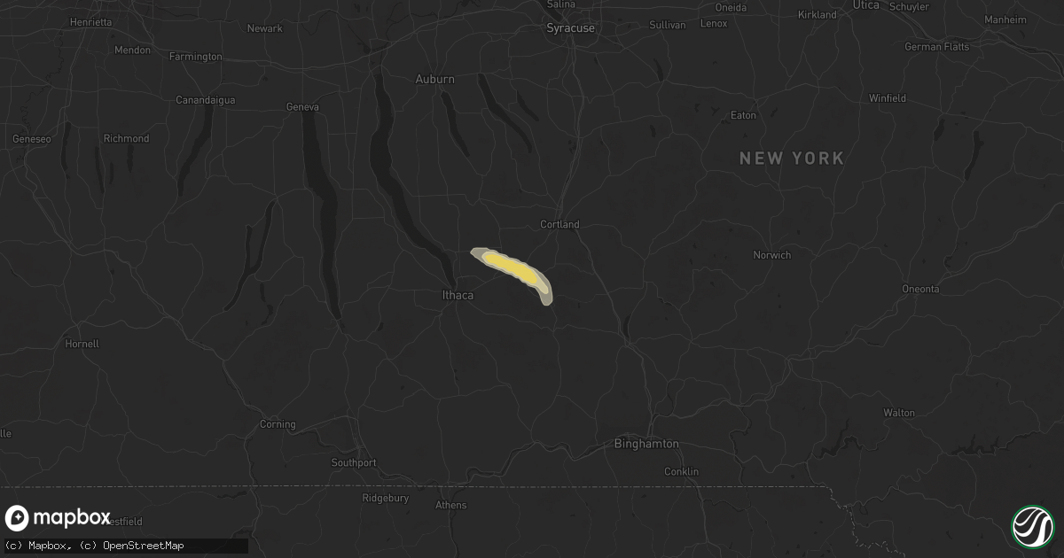 Hail map in Dryden, NY on July 28, 2019