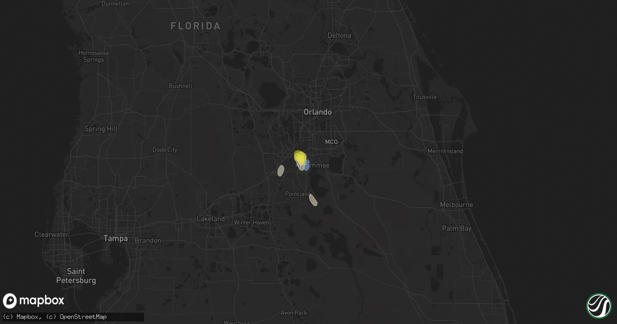 Hail map in Kissimmee, FL on July 28, 2019