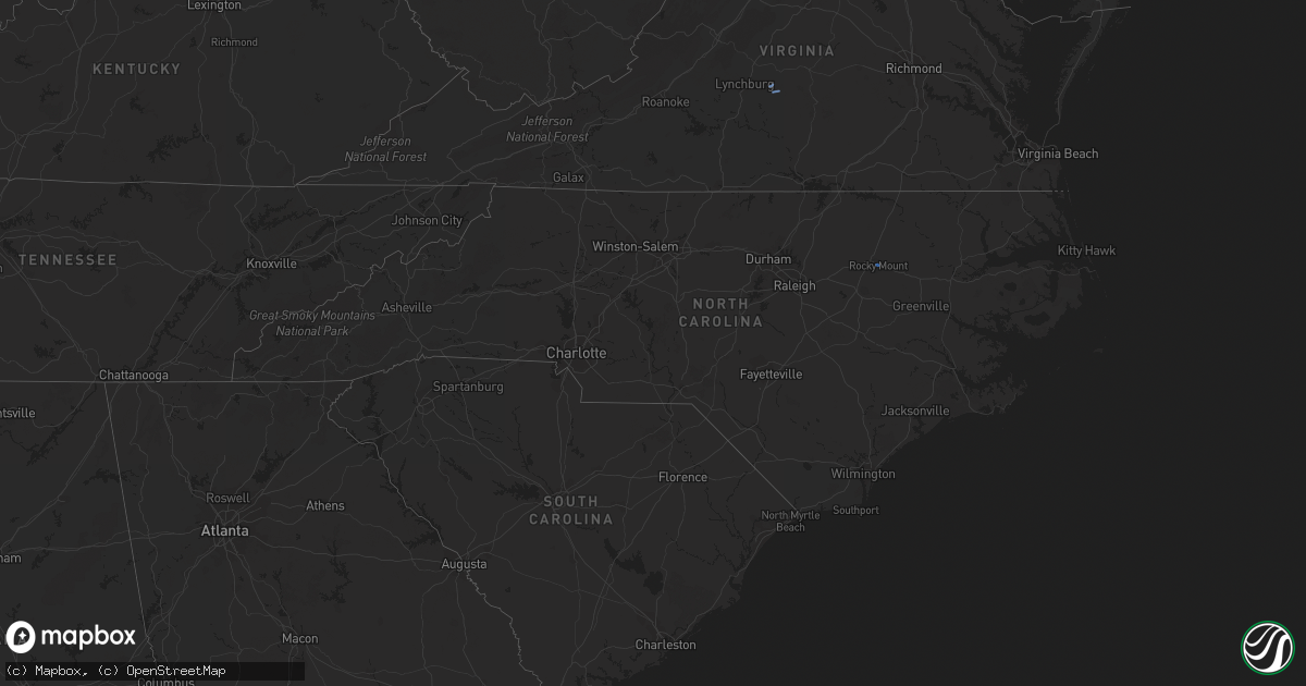 Hail map in North Carolina on July 28, 2020
