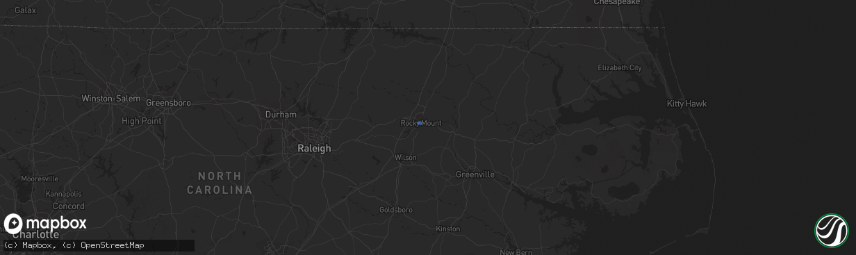 Hail map in Rocky Mount, NC on July 28, 2020