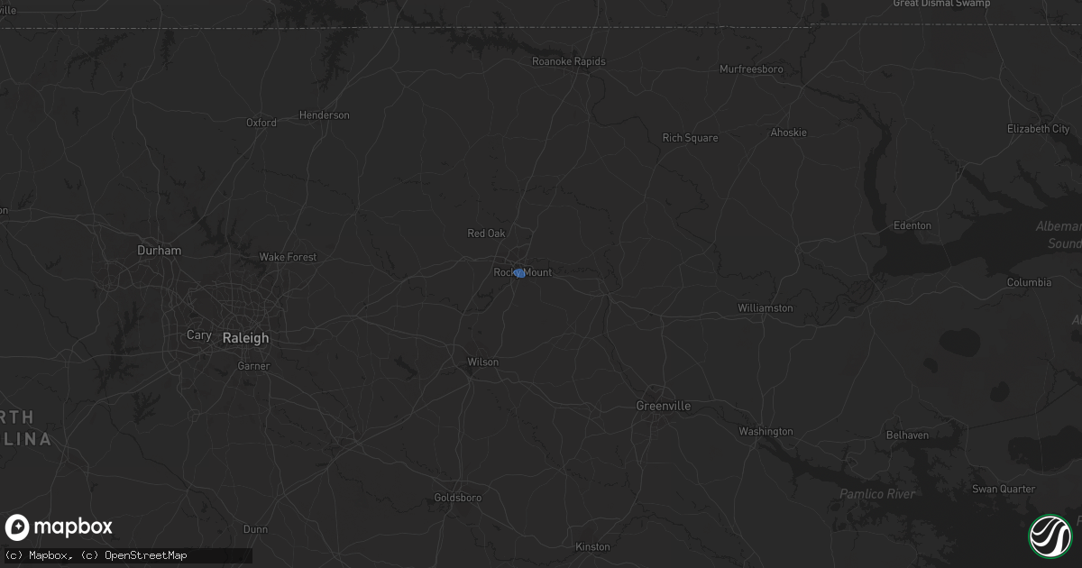 Hail map in Rocky Mount, NC on July 28, 2020