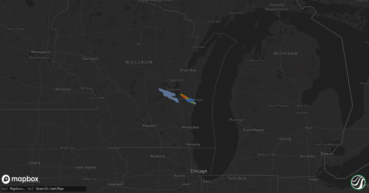 Hail map on July 28, 2020