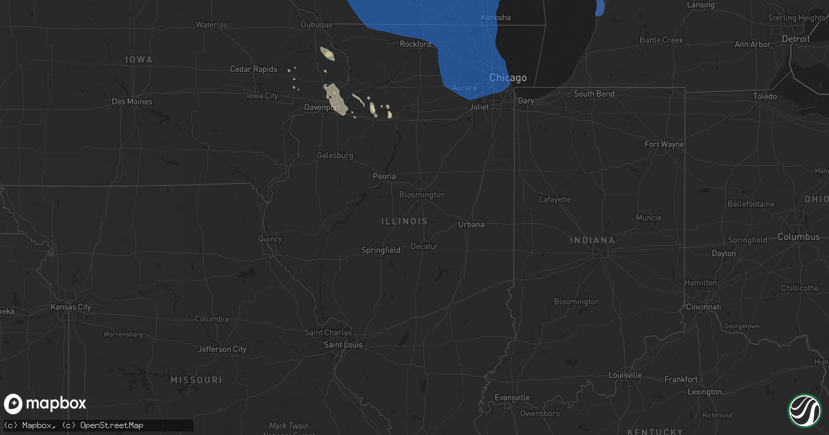 Hail map in Illinois on July 28, 2021