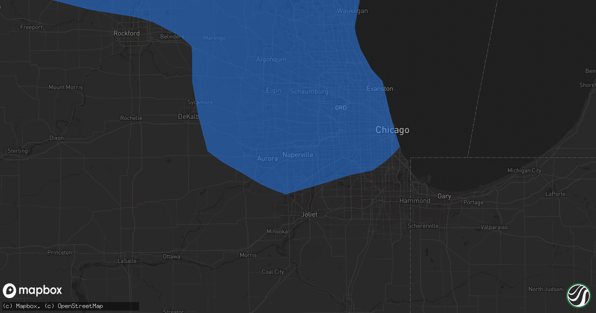 Hail map in Naperville, IL on July 28, 2021