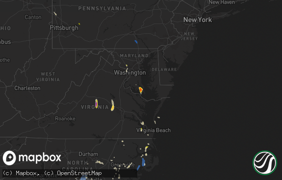 Hail map preview on 07-28-2021