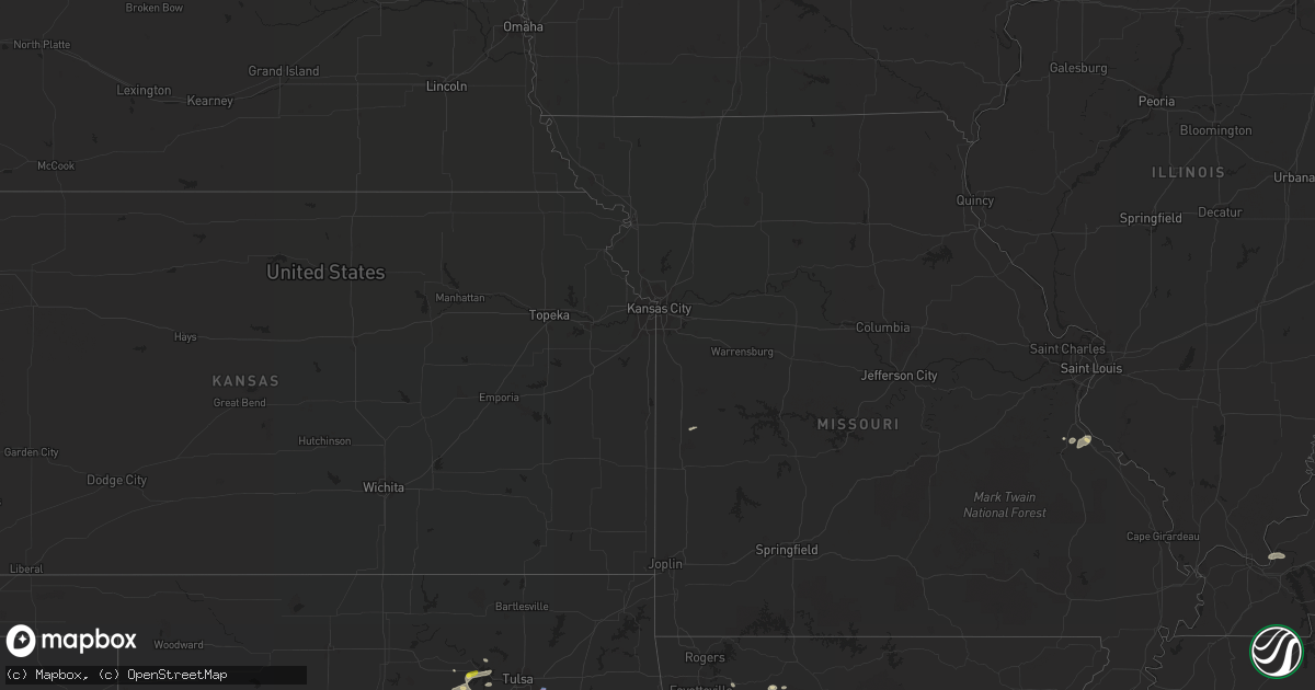 Hail map in Missouri on July 28, 2022