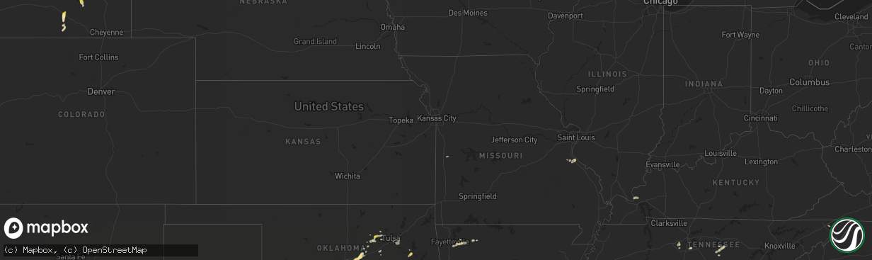 Hail map in Oklahoma on July 28, 2022