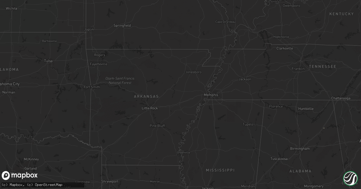 Hail map in Alabama on July 28, 2023