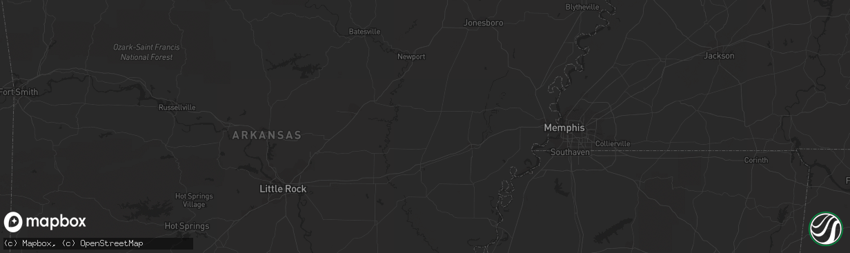 Hail map in Blanchester, OH on July 28, 2023