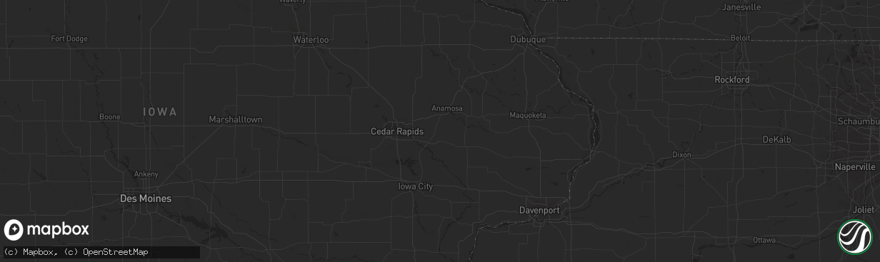 Hail map in Boulder, CO on July 28, 2023