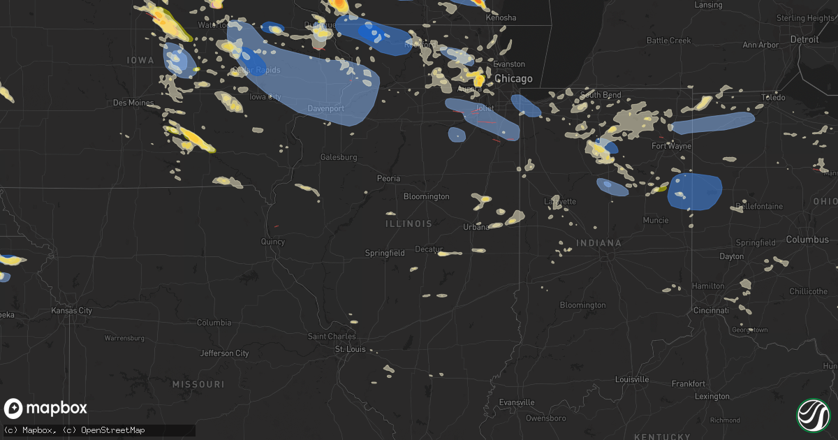 Hail map in Illinois on July 28, 2023