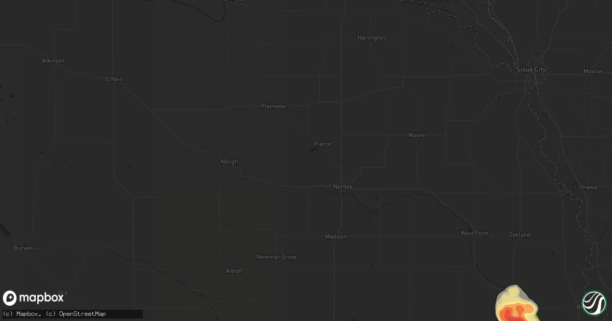 Hail map in Manhattan, KS on July 28, 2023