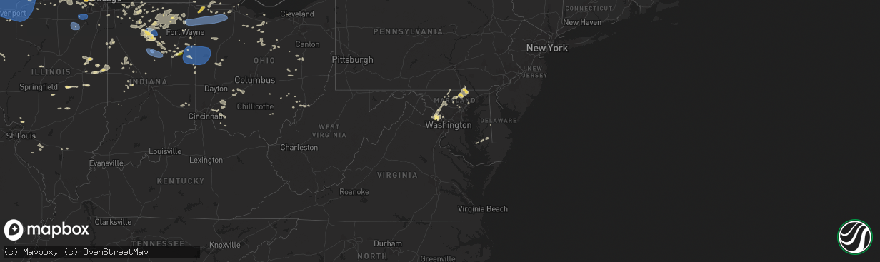 Hail map in Maryland on July 28, 2023