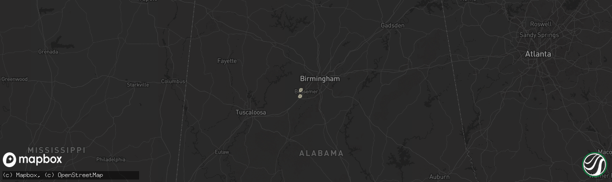 Hail map in Bessemer, AL on July 28, 2024