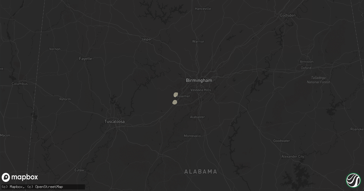 Hail map in Bessemer, AL on July 28, 2024