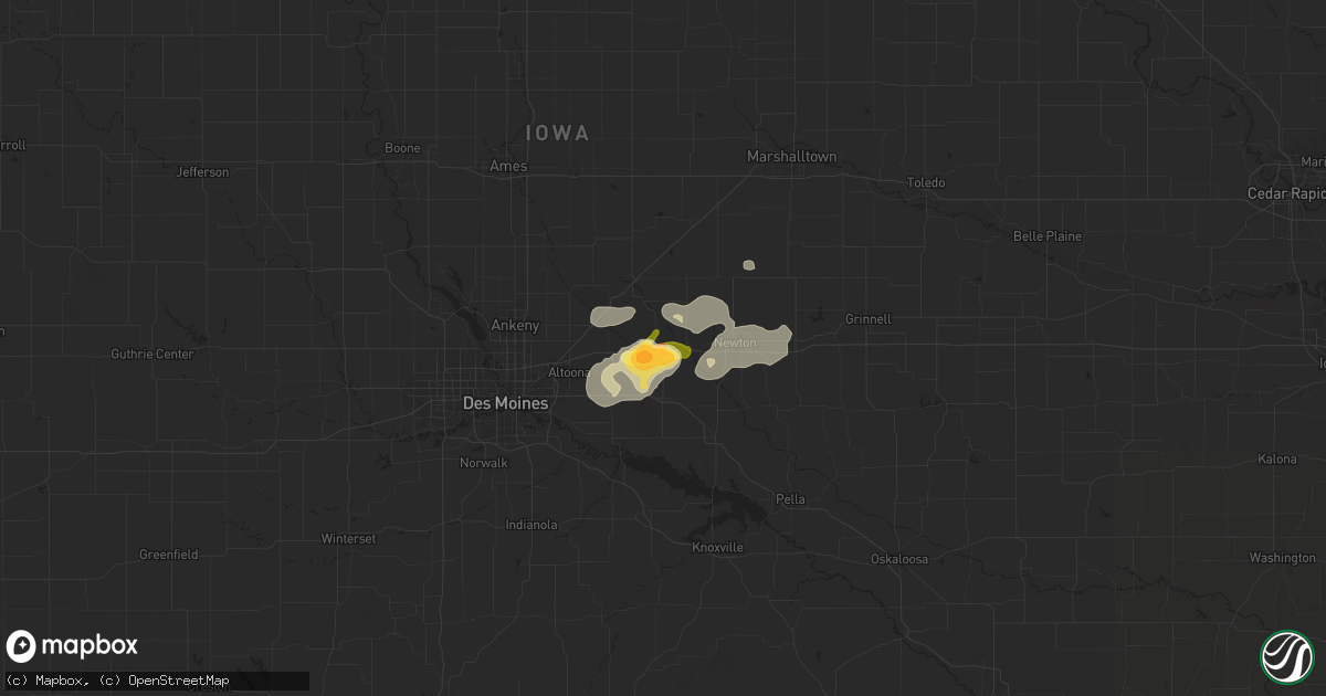 Hail map in Colfax, IA on July 28, 2024
