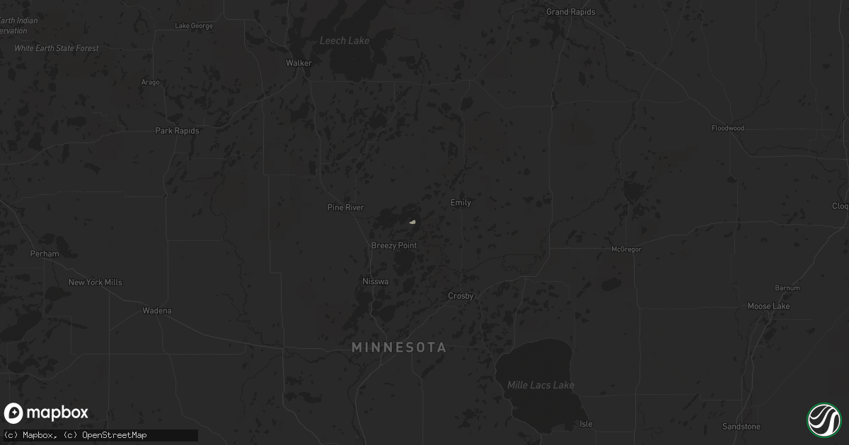 Hail map in Crosslake, MN on July 28, 2024