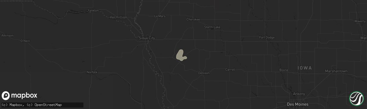 Hail map in Danbury, IA on July 28, 2024