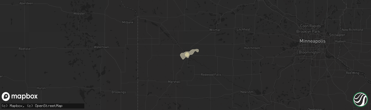 Hail map in Granite Falls, MN on July 28, 2024